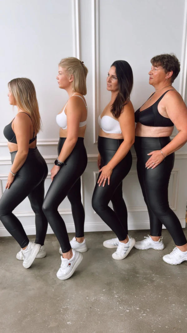Legging en cuir taille haute